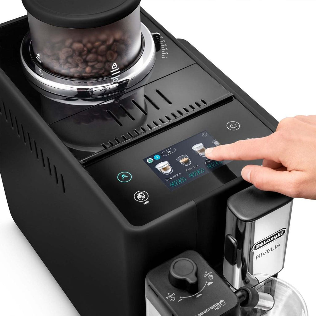 De’Longhi Rivelia Fully Automatic Espresso Machine with Dual Bean Hoppers & Touchscreen