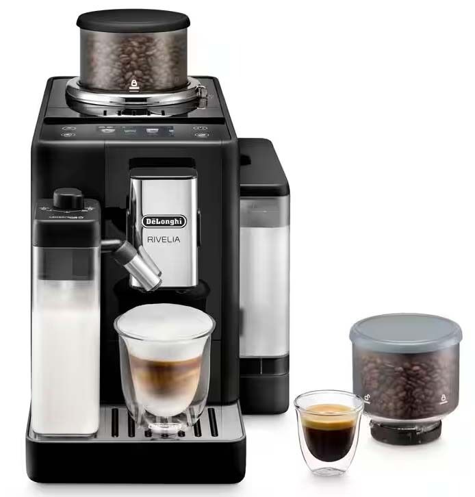 De’Longhi Rivelia Fully Automatic Espresso Machine with Dual Bean Hoppers & Touchscreen